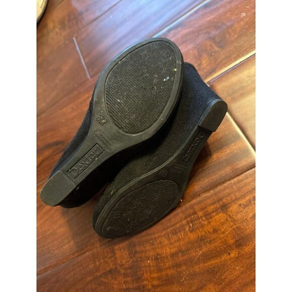 Dexter faux suede black wedges w 6.5 - Picture 4 of 4